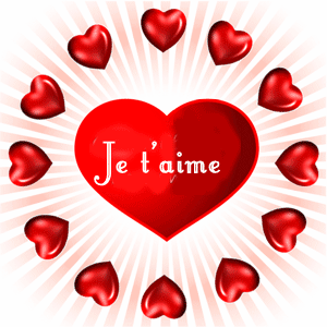 Gif animé je t'aime ronde de coeurs